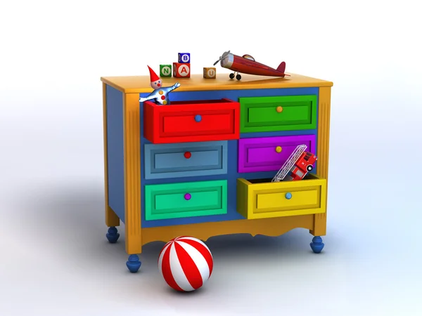 Cabinet with toys — Stock Photo, Image