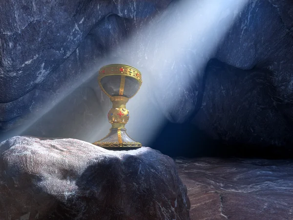 Grail in a cave — Stock Photo, Image