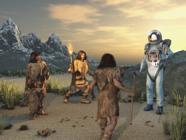 Ancient humans and an alien visitor