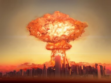 Nuclear bomb exploding clipart