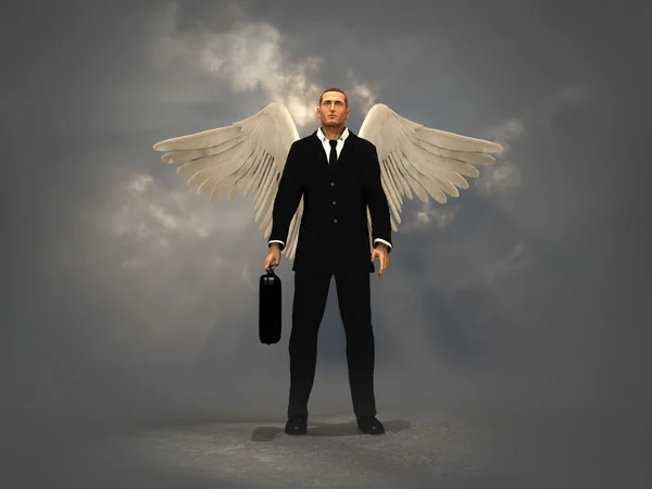 Um homem de negócios com asas — Fotografia de Stock