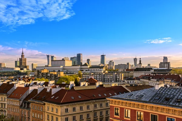 Blick von oben auf das Zentrum von Warschau. — Stockfoto