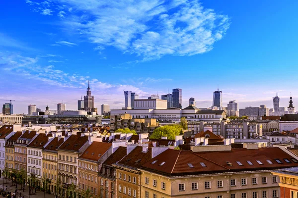 Ovansida av centrala Warszawa. — Stockfoto