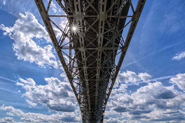 Plock, Polonya çelik köprü inşaatı — Stok fotoğraf