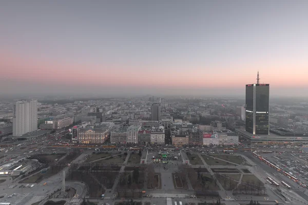 Warszawa, Polen - 13 februari 2015. Utsikt över centrala Warszawa — Stockfoto