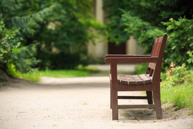 summer.park arkadia, nieborow Park ahşap Bank.