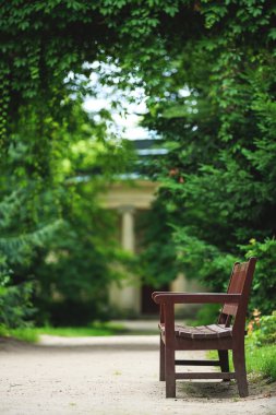 summer.park arkadia, nieborow Park ahşap Bank.