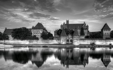 Teutonic Knights in Malbork castle in summer. World Heritage List UNESCO. clipart