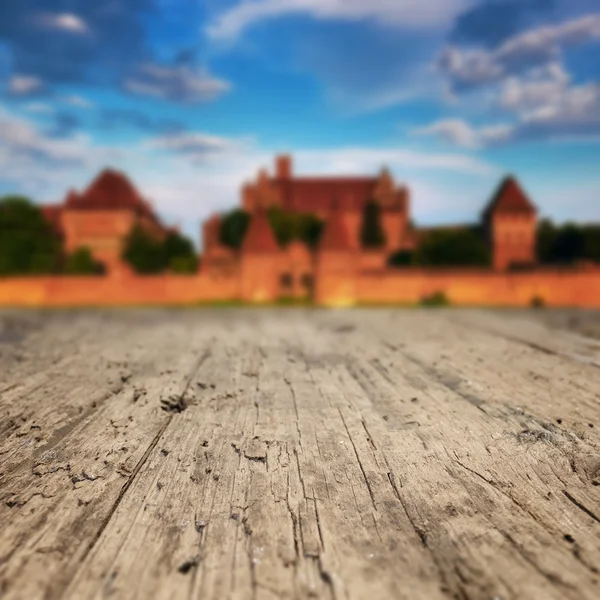 Wood textured backgrounds on the castle in Malbork — Stock Photo, Image