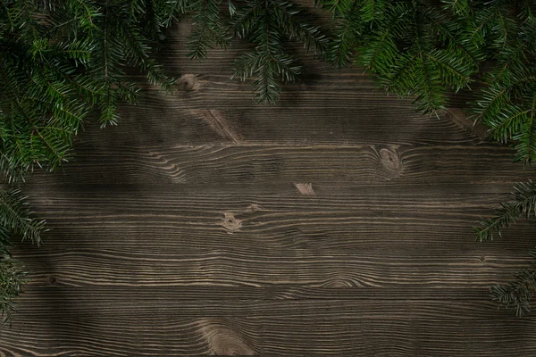 Old plank of twigs Christmas trees — Stock Photo, Image