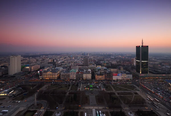Warszawa, Polen 13 februari 2015. Utsikt över centrala Warszawa, — Stockfoto