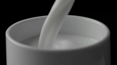 Ağır çekimde kupa süt dökülür