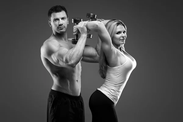Sexy exercitador casal — Fotografia de Stock