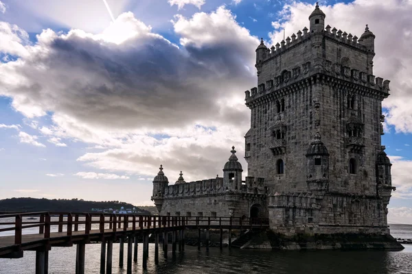 Belem Kulesi Lizbon Tagus, Portekiz nehrinde. — Stok fotoğraf