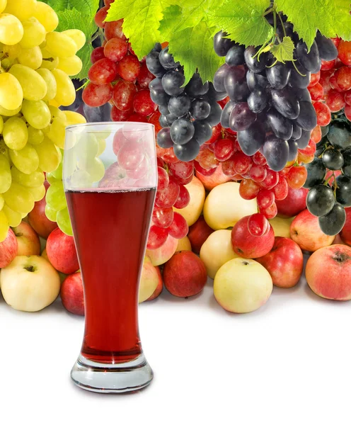 Image of juice on many fruits background close-up — Stock Photo, Image