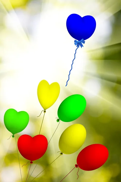 Image of multicolored balloon in the sky close-up — Stock Photo, Image