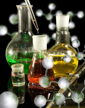 Farklı cam ve eldiven erkek elinde görüntü