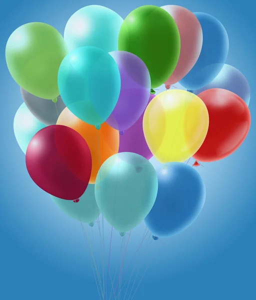 Image of multicolored balloon in the sky close up — Stock Photo, Image