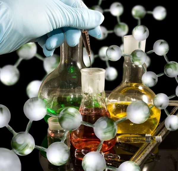 Farklı cam ve eldiven erkek elinde görüntü