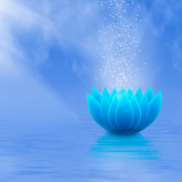 image of a stylized lotus flower in the water close-up