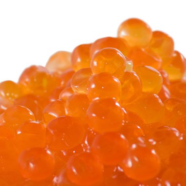 Beyaz arka plan portre üzerinde kırmızı havyar izole görüntü