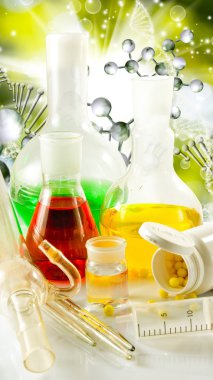 Dna iplikçik arka plan yakın çekim üzerinde Laboratuar kapkacakları görüntüsünü