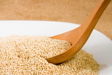 Quinoa Tahıl ahşap pano portre üzerinde