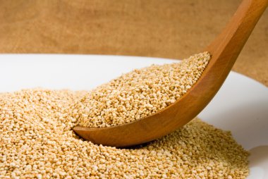 Quinoa Tahıl ahşap pano portre üzerinde
