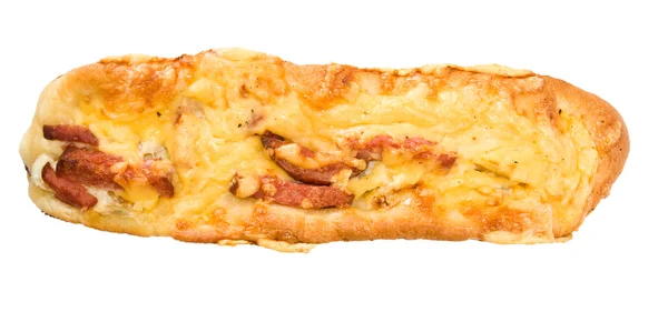 Bread with sausage and cheese — Stock Photo, Image