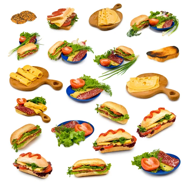 Image of different sandwiches closeup — Stock Photo, Image