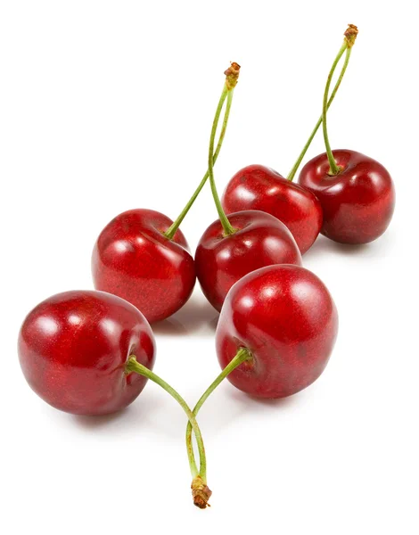 Isolated image of cherries on white background closeup — Stock Photo, Image