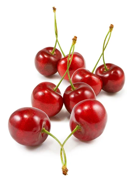 Isolated image of cherries on white background closeup — Stock Photo, Image