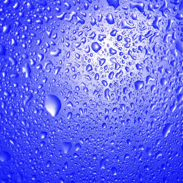 Imagen de superficie azul con gotas de primer plano — Foto de Stock