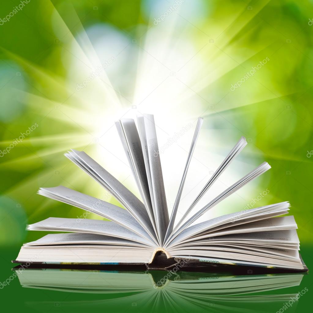 imagem de livros sobre um fundo verde — Stock Photo
