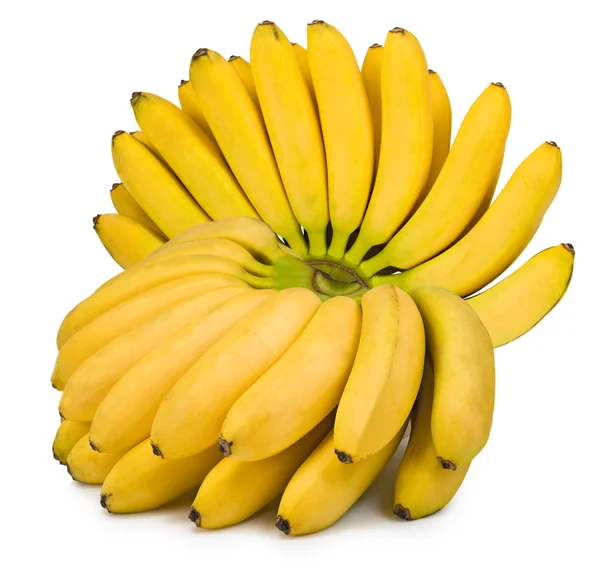Banan på vit bakgrund närbild — Stockfoto