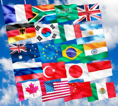 Ülkeler closeup bayrakları görüntüsünü