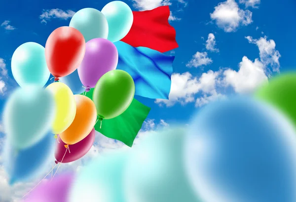 Image of of balloons in the sky closeup — Stock Photo, Image