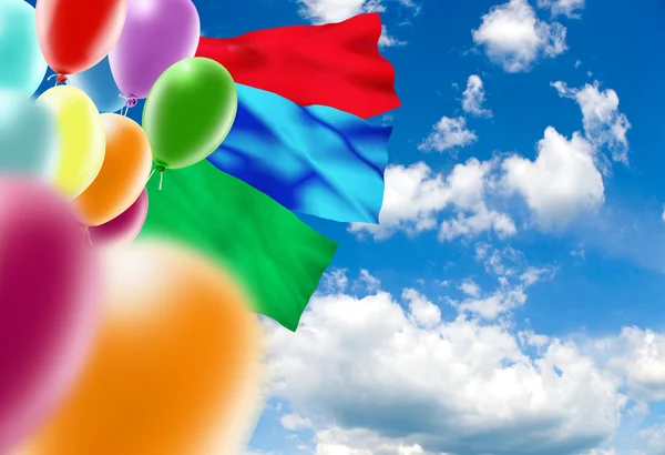Obraz z balonów w niebo zbliżenie — Zdjęcie stockowe