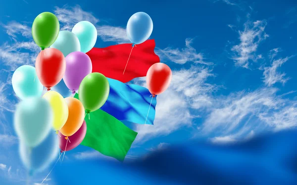 Bild von Luftballons am Himmel Nahaufnahme — Stockfoto