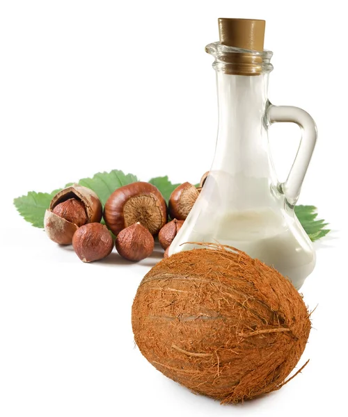 Kokosové Mléko Kokosy Ořechy — Stock fotografie