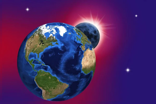 Immagine Astratta Eclissi Solare Elementi Questa Immagine Forniti Dalla Nasa — Foto Stock