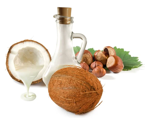 Kokosové Mléko Kokosy Ořechy — Stock fotografie