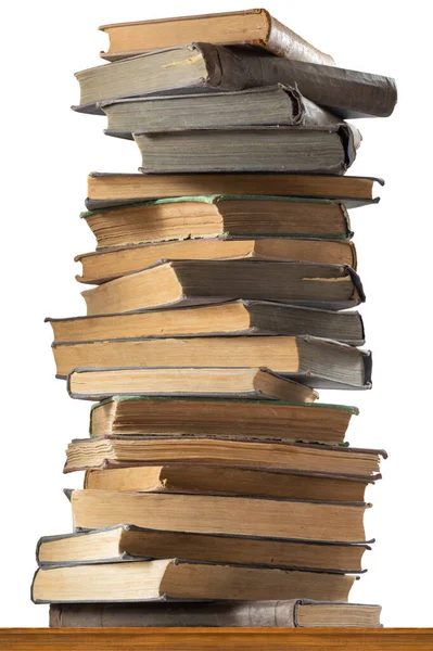 Image Old Books Stacked One Top Another White Background — Stock Photo, Image