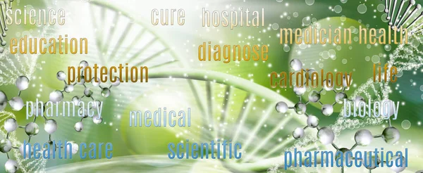 Image Medical Terms Text Stylized Dna Background Image — Stock Photo, Image