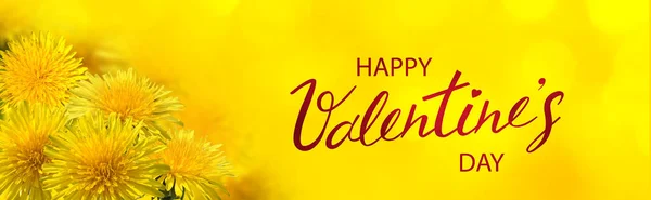 Happy Valentine\'s Day. Romantic banner. Decoration of beautiful flowers