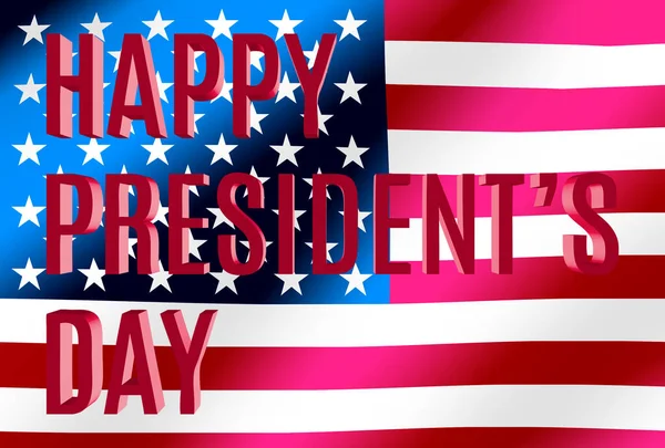 Képeslap Elnöki Nap Ünnepére Amerikai Zászló Képével Egy Gratuláló Felirattal — Stock Fotó