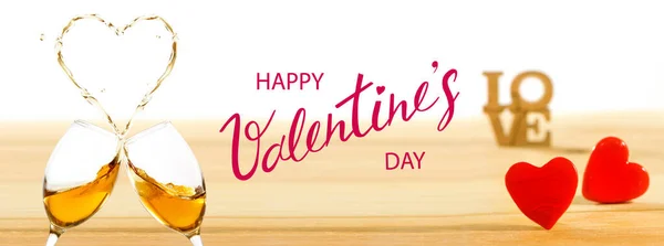 Happy Valentine\'s Day. Romantic banner. Decoration of beautiful flowers