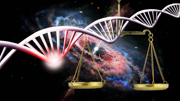 Das Bild Der Stilisierten Dna Und Der Schuppen Vor Dem — Stockfoto