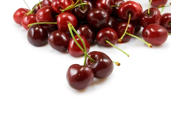 Image of cherries on white background closeup — Stock Photo, Image
