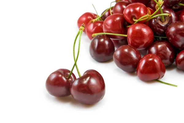Delicious cherries on white background — Stock Photo, Image